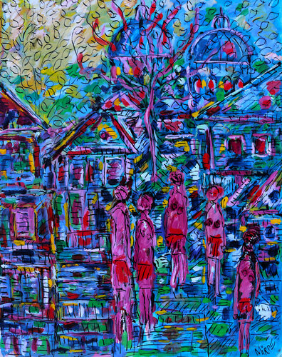 Paris tropical by Jean Mirre, Painting for Sale on Select
