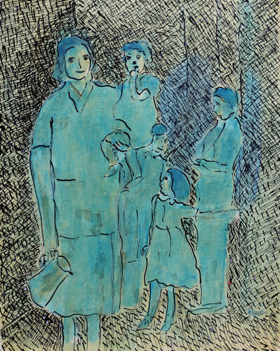 Famille nombreuse by Jean Mirre, Painting for Sale on Select