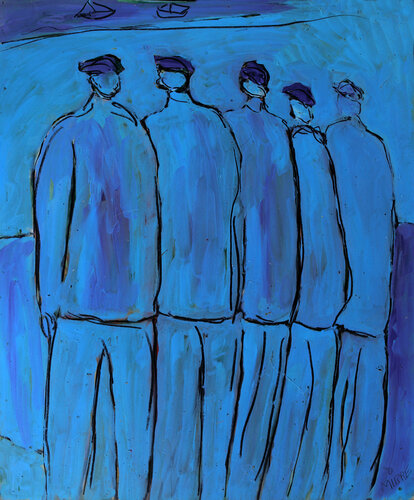 Men by Jean Mirre, Painting for Sale on Select
