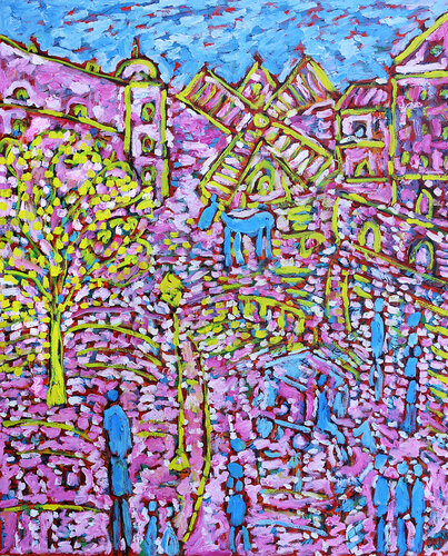 Grand moulin by Jean Mirre, Painting for Sale on Select
