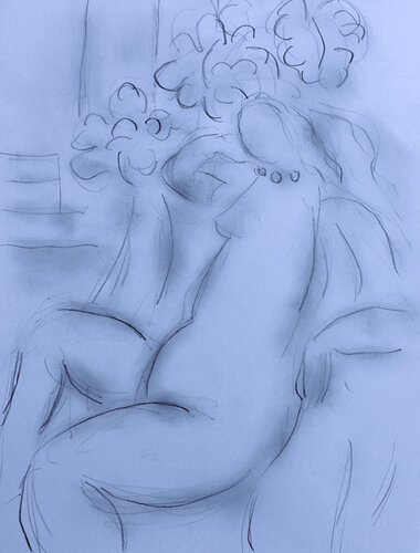 Langueur d'après Matisse by Jean Mirre, Painting for Sale on Select