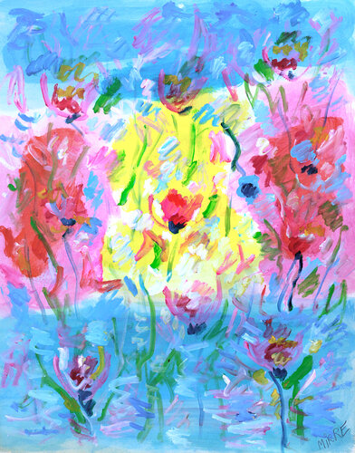 Au cœur des fleurs by Jean Mirre, Painting for Sale on Select