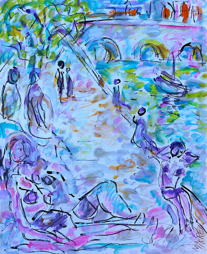 Quai Conti by Jean Mirre, Painting for Sale on Select