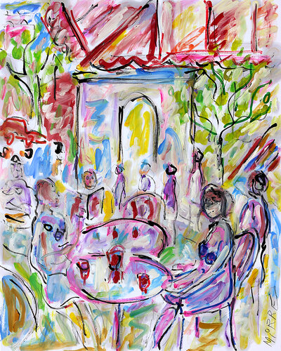 Aux Champs-Elysées by Jean Mirre, Painting for Sale on Select