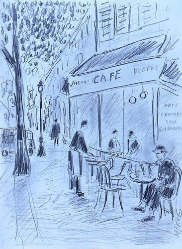 Café Bières von Jean Mirre, Malerei kaufen auf Select