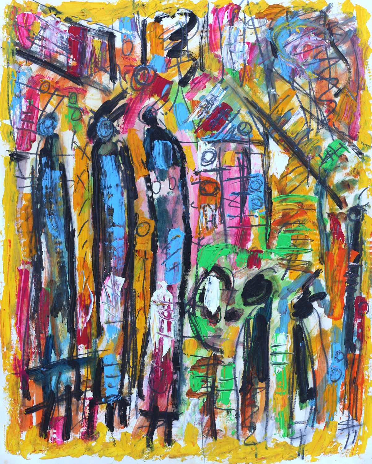Dwellers Jean Mirre Original painting for sale