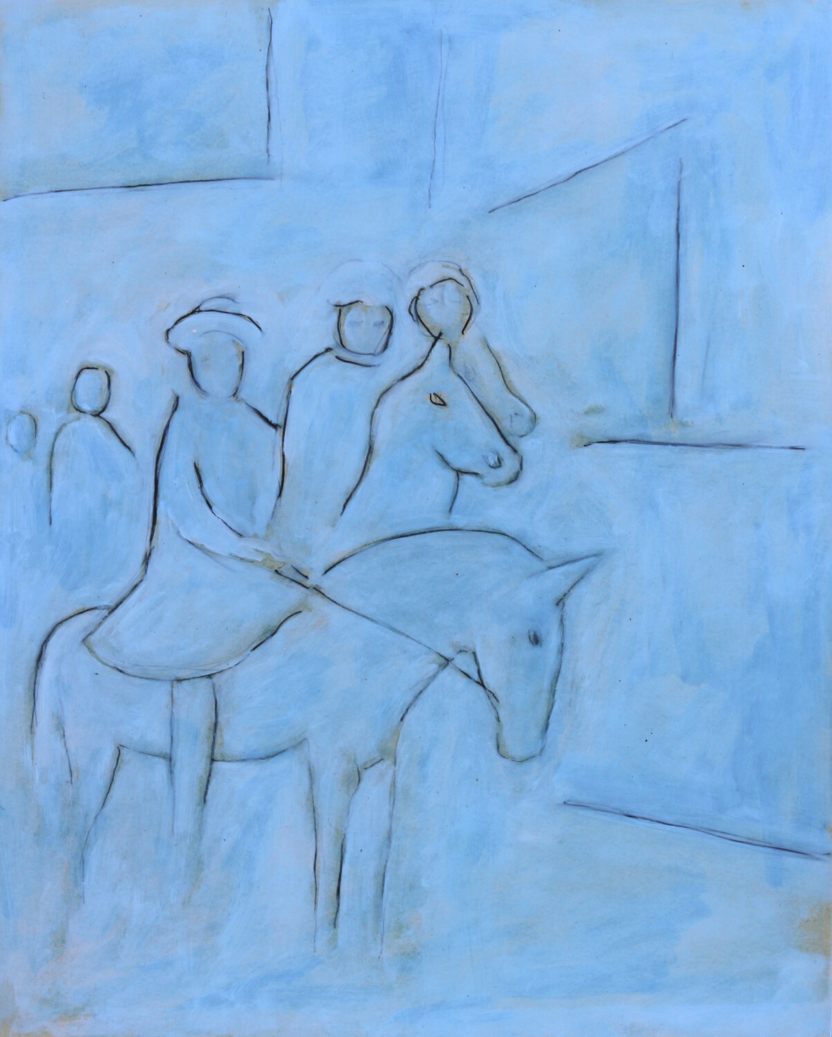 Les chevaux de bois Jean Mirre Original painting for sale
