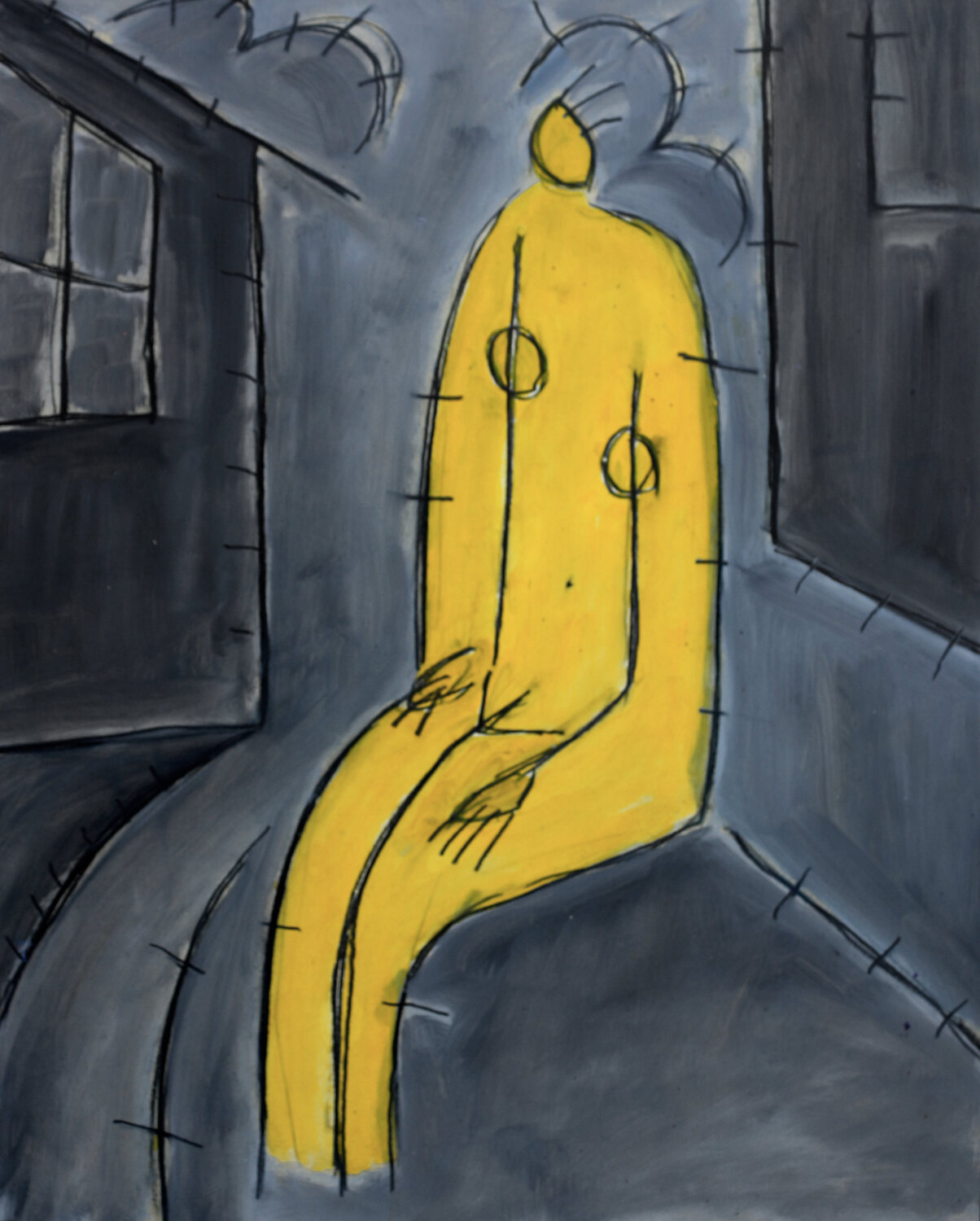 Anthracite Jean Mirre Original painting for sale