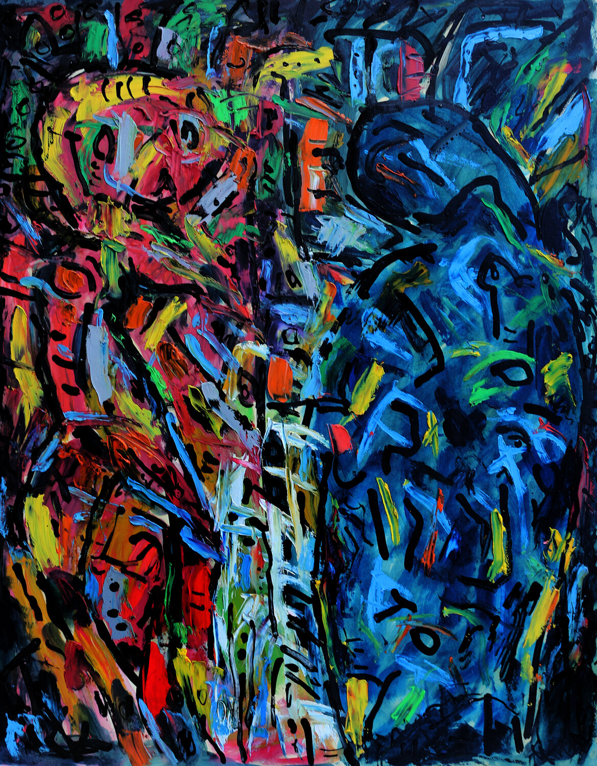Un homme et une femme Jean Mirre Original painting for sale