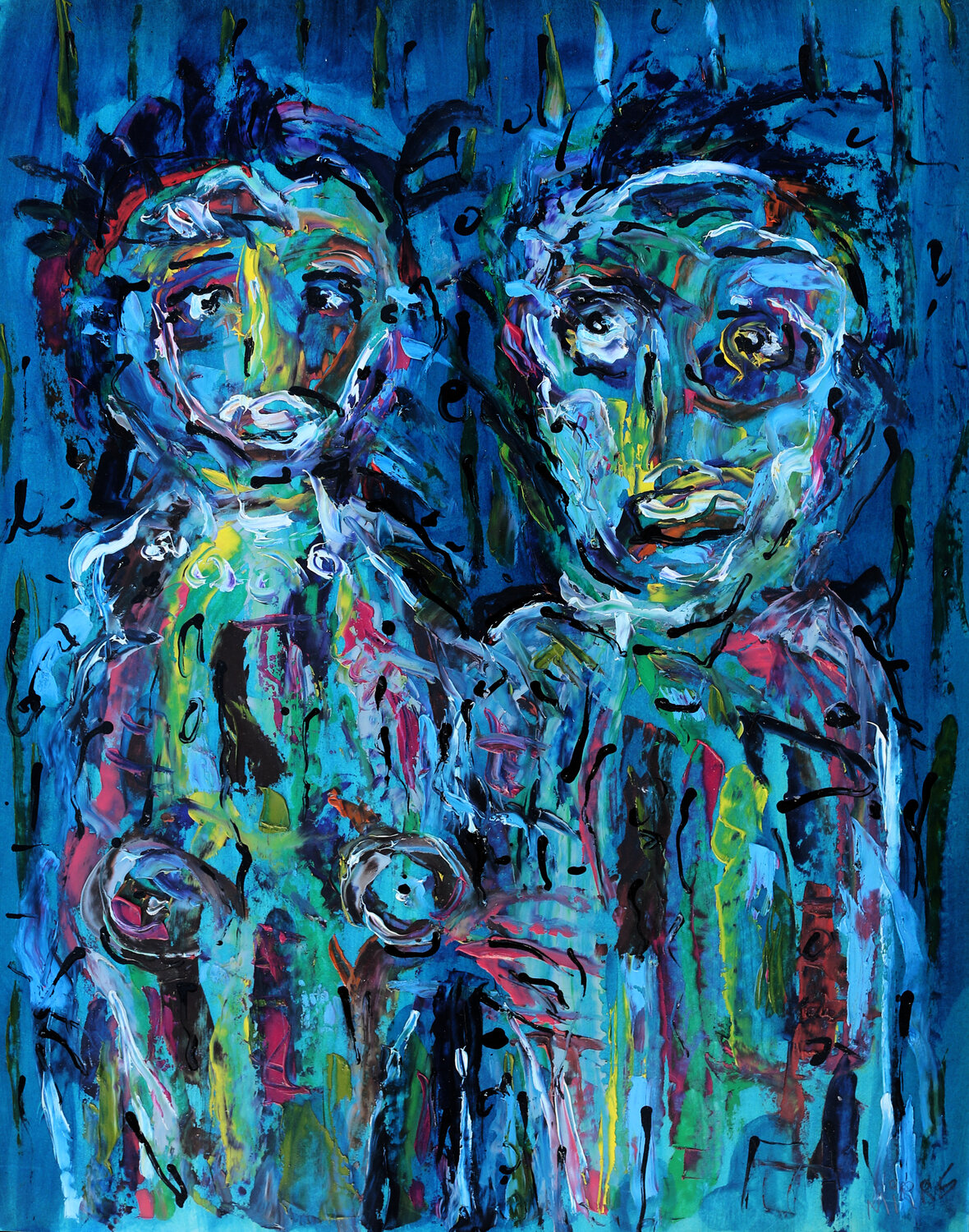 Amour fusionnel Jean Mirre Original painting for sale