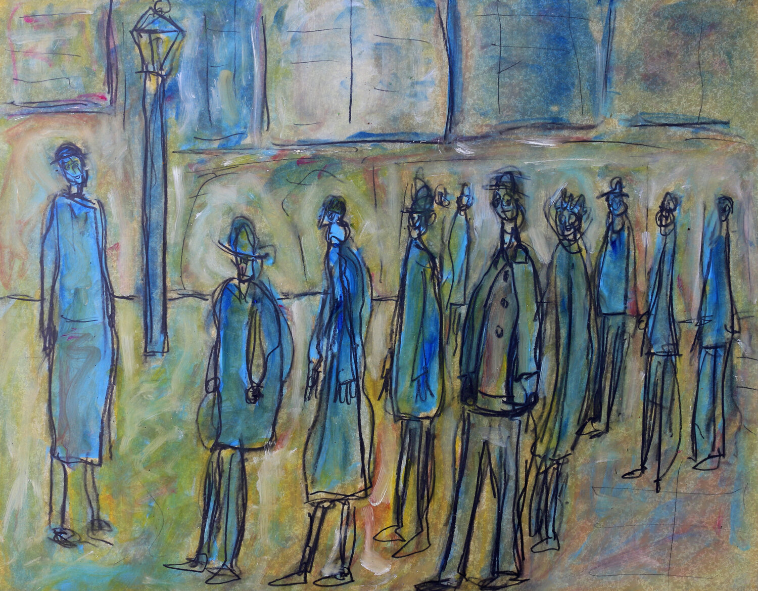 Week end in democracy Jean Mirre Original painting for sale