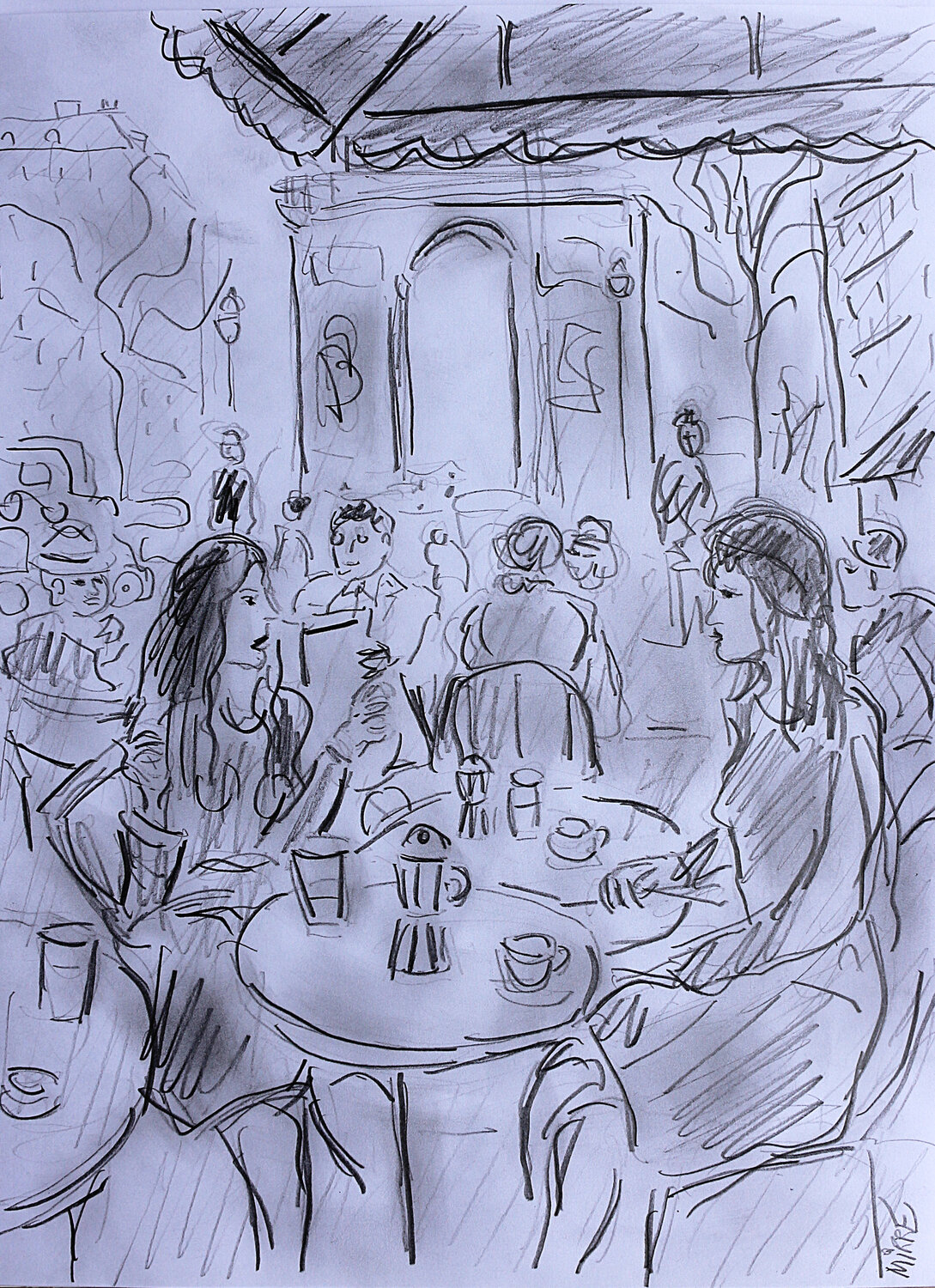 Sur les Champs Jean Mirre Original painting for sale