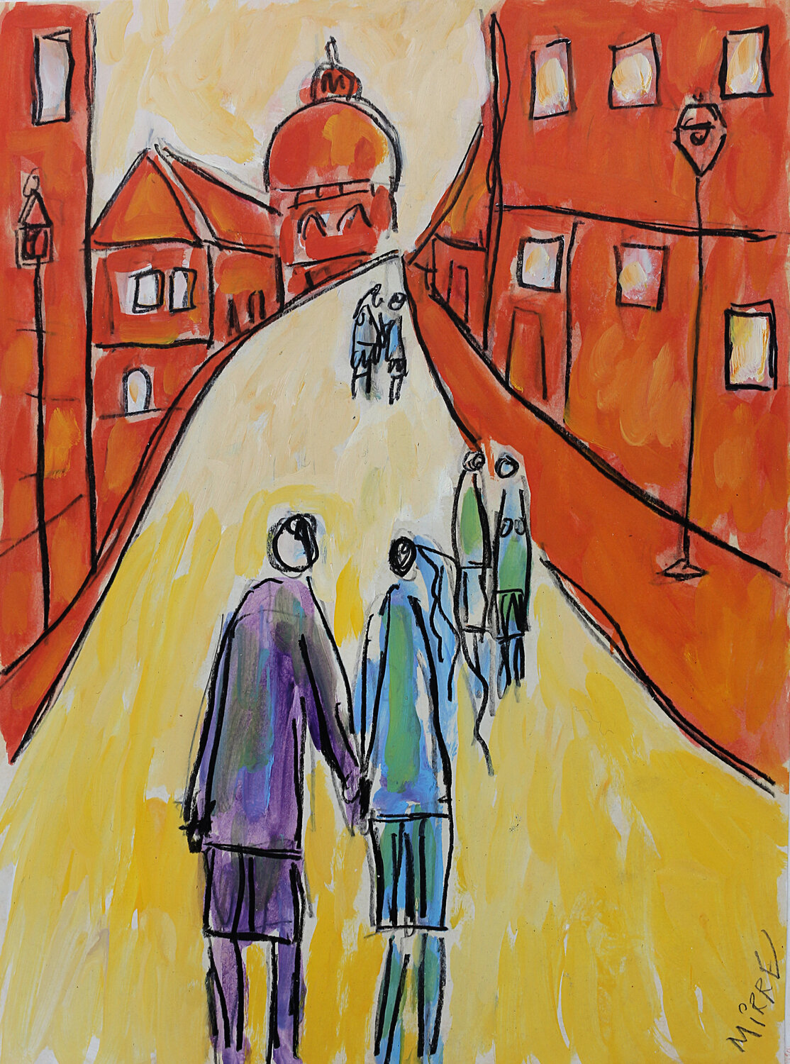 Graceful love Jean Mirre Original painting for sale