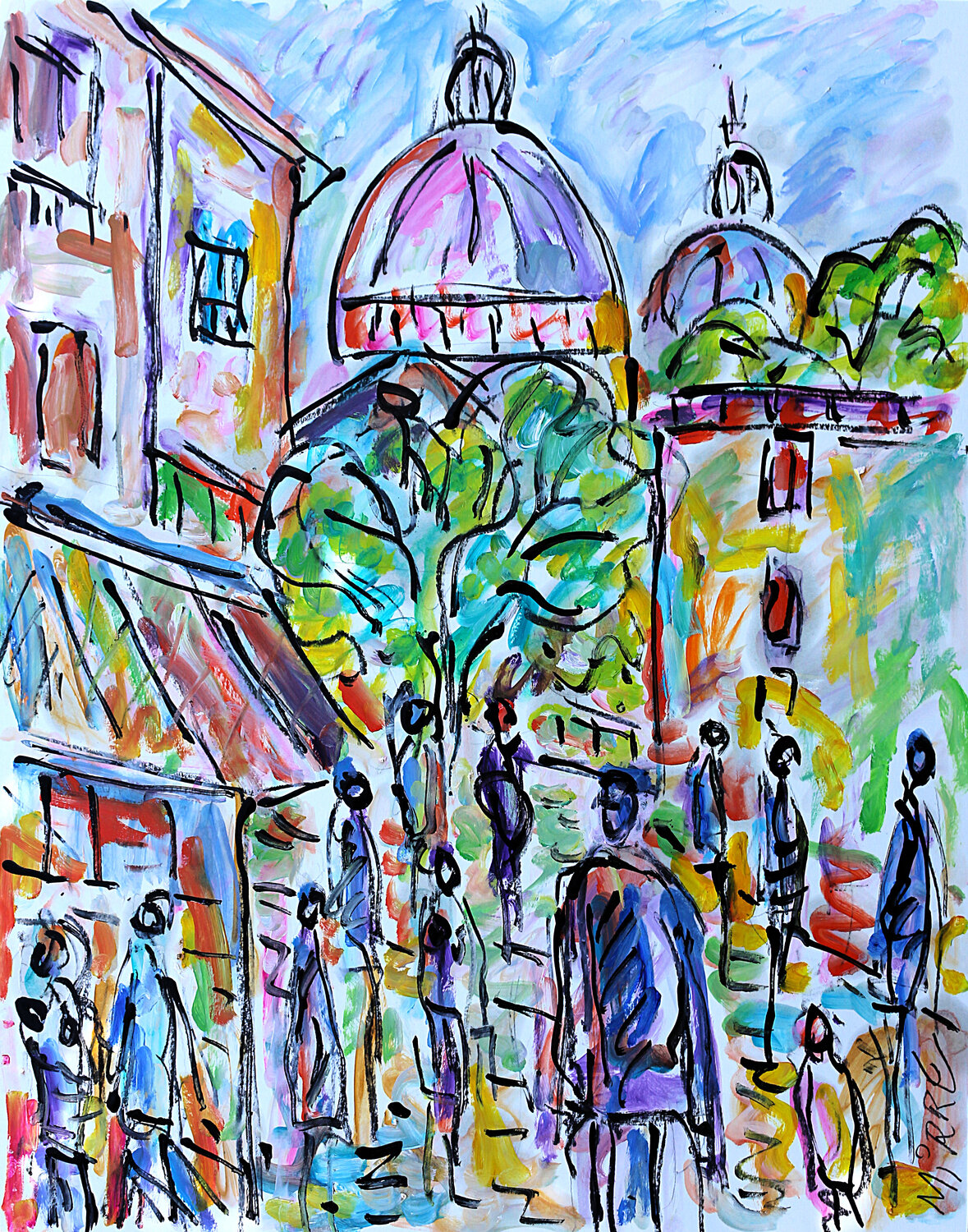 Passage piétons Jean Mirre Original painting for sale