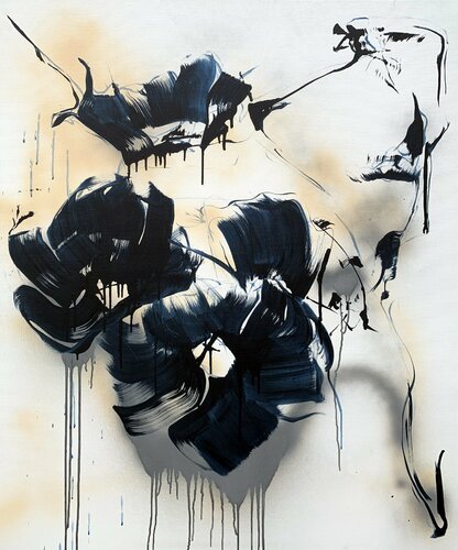 Blue Impression This Evening by Netka Croonenborghs, Painting for Sale on Select