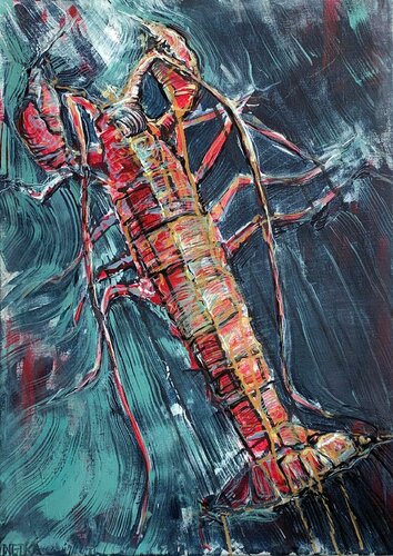 Blue Lobster by Netka Croonenborghs, Painting for Sale on Select