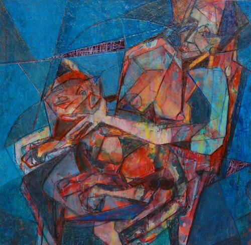 Dame mit Hündchen by Thomas Reich, Painting for Sale on Select