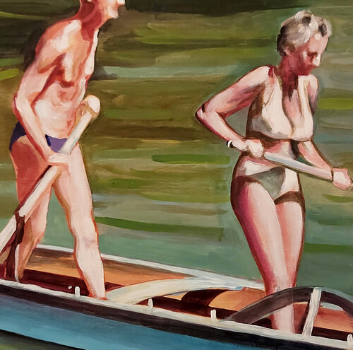 In barca sul Bacchiglione by Marco Ronga, Painting for Sale on Select