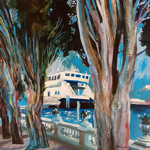 Vaporetto a Riva del Garda by Marco Ronga, Painting for Sale on Select