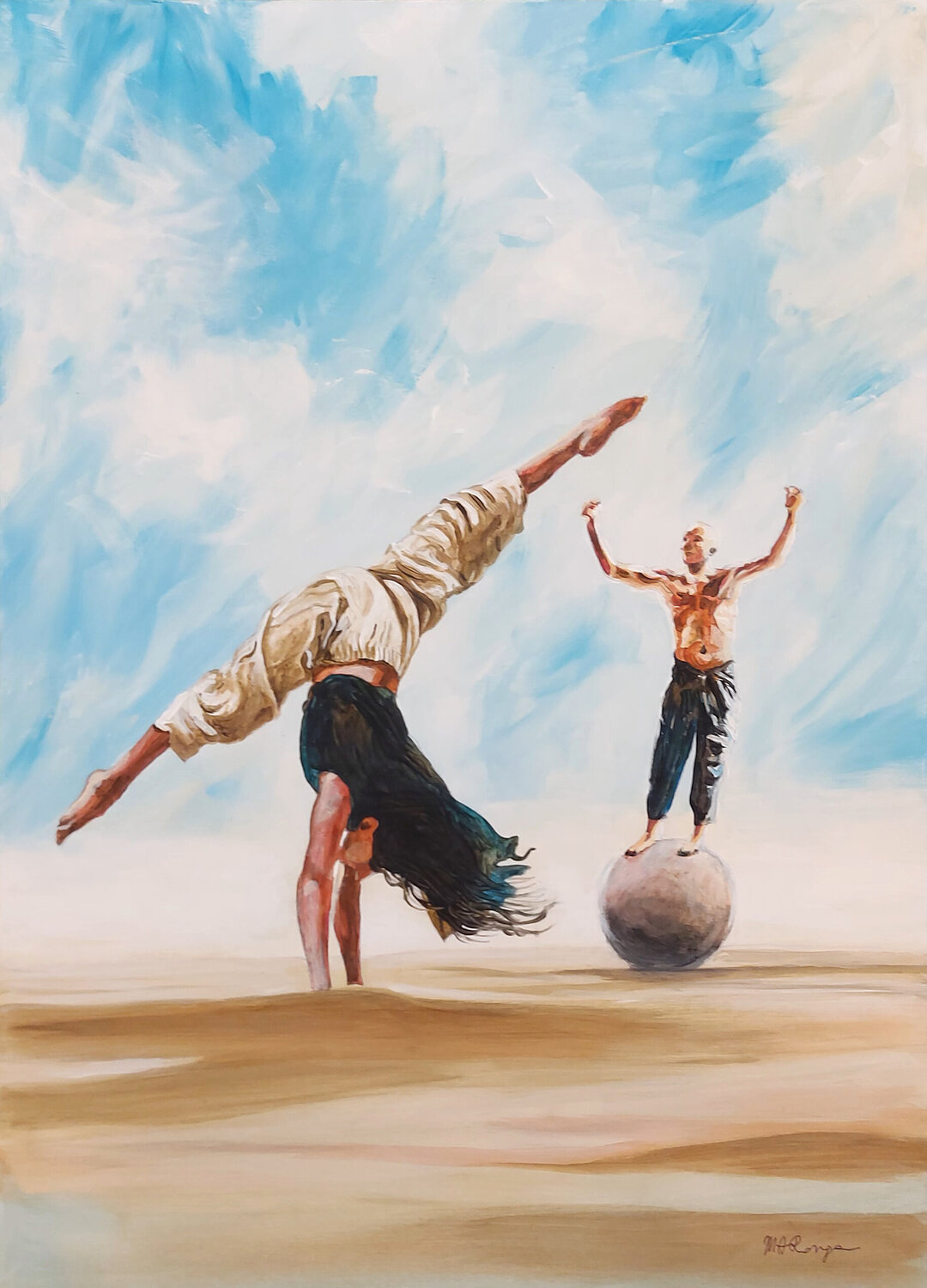 Saltimbanchi Marco Ronga Original painting for sale