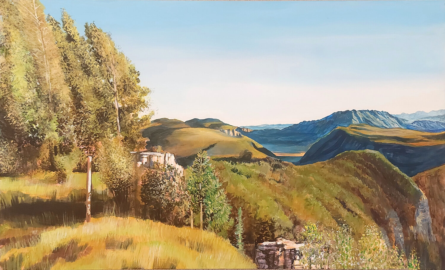 Prato sull'Altopiano (Trittico della Pace - quadro A) Marco Ronga Original painting for sale