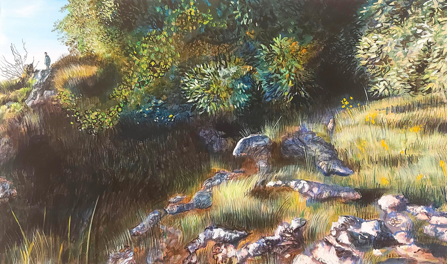 Sottobosco in montagna (Trittico della Pace - quadro C) Marco Ronga Original painting for sale