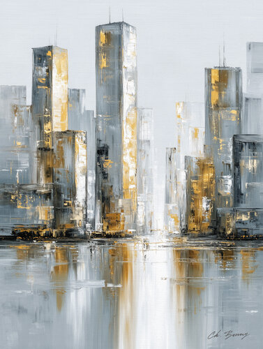 Echoes of the Modern Metropolis by Cheeky Bunny, Painting for Sale on Select