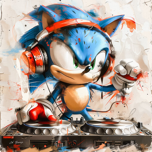 DJ Sonic by Cheeky Bunny, Painting for Sale on Select