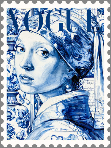 The Girl with the Pearl Earring by Cheeky Bunny, Painting for Sale on Select