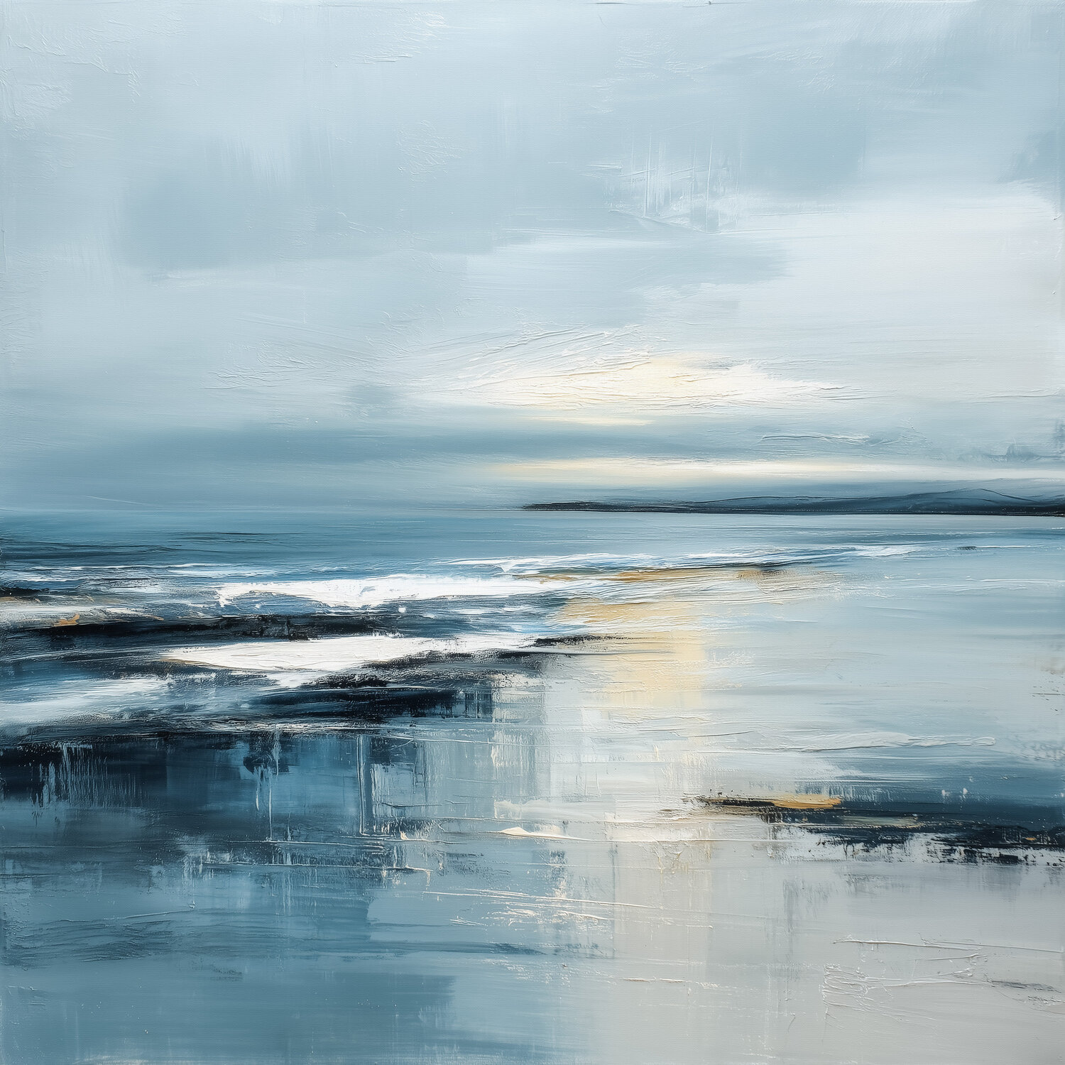 Where the Sea Meets the Silence Cheeky Bunny Original painting for sale