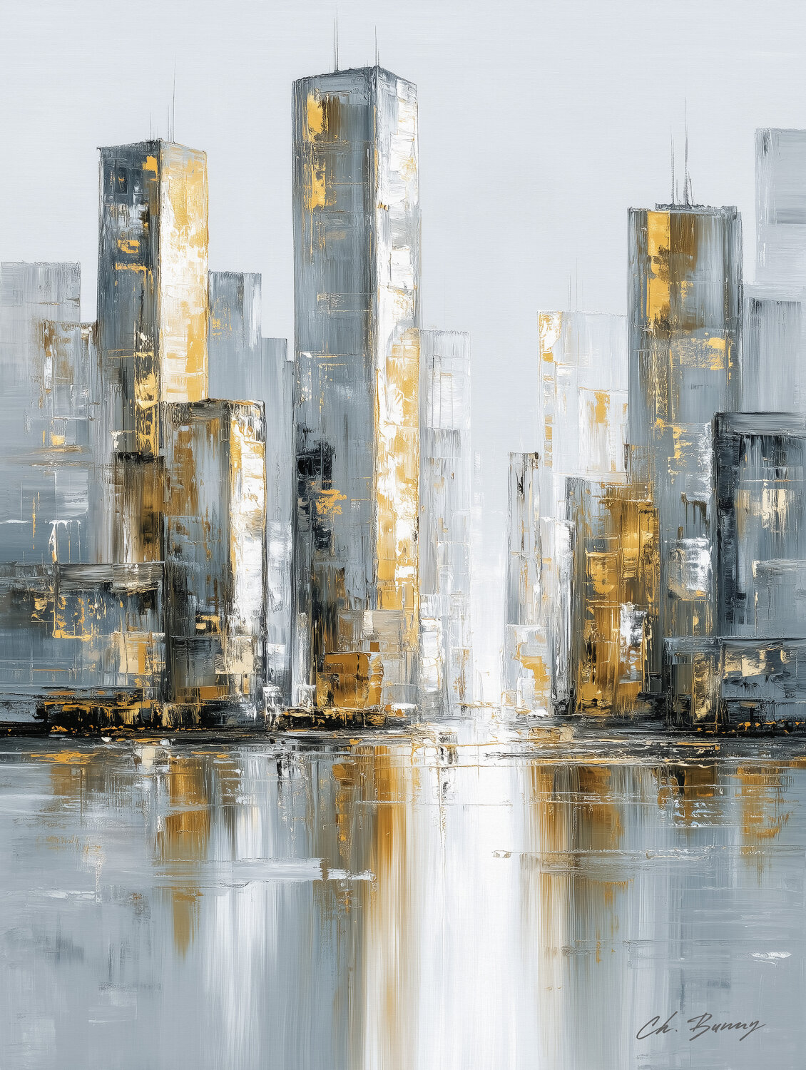 Echoes of the Modern Metropolis Cheeky Bunny Original painting for sale