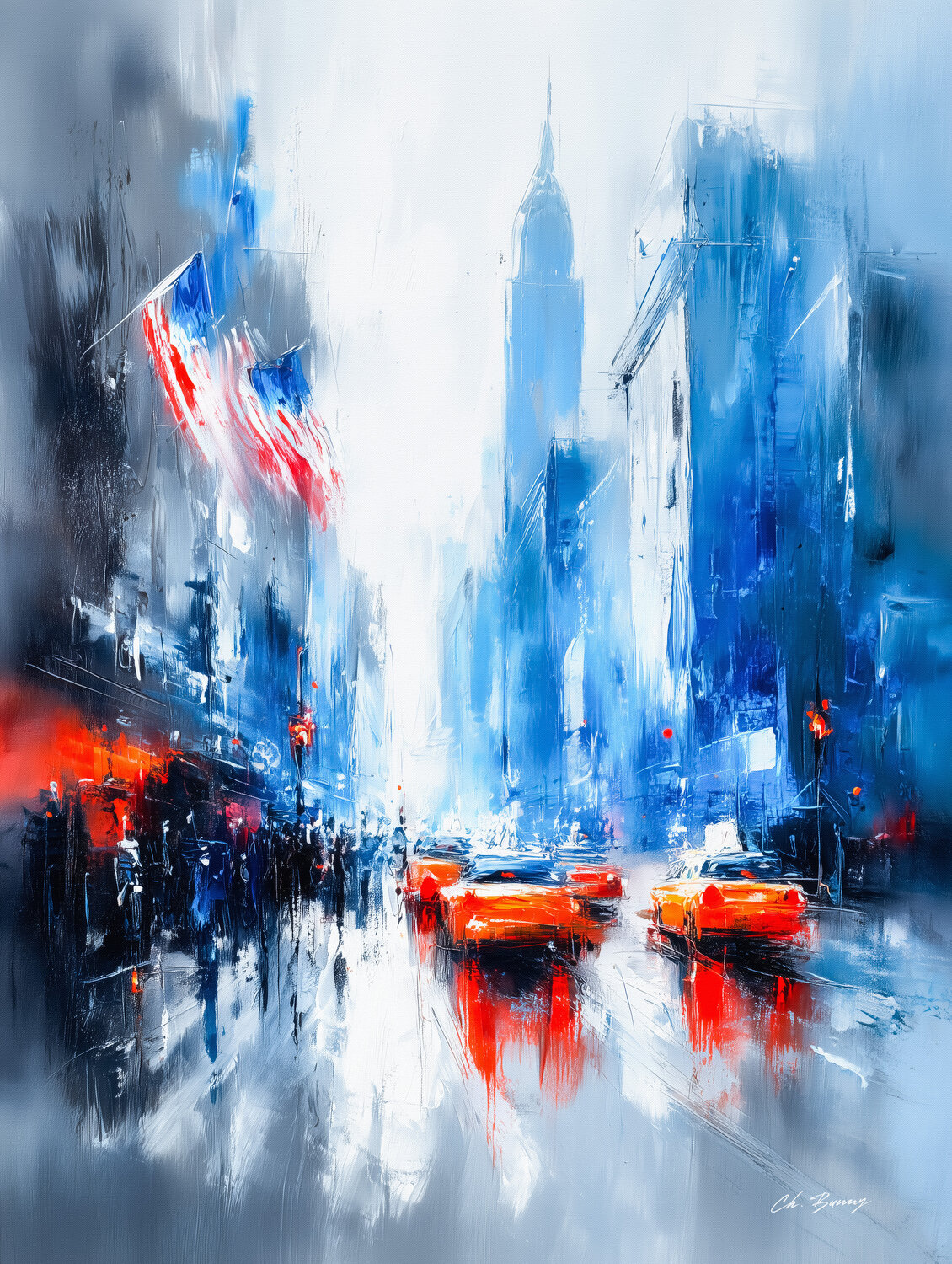 New York abstract Cheeky Bunny Original painting for sale