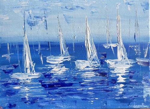 Segelboote 8 by Olya Jonas, Painting for Sale on Select