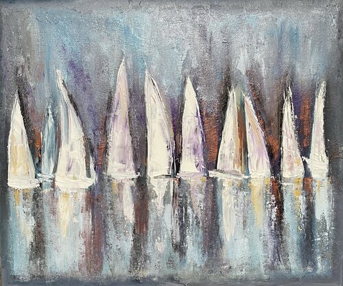 Segelschiffe / Segelboote/ Sailing 89 by Olya Jonas, Painting for Sale on Select