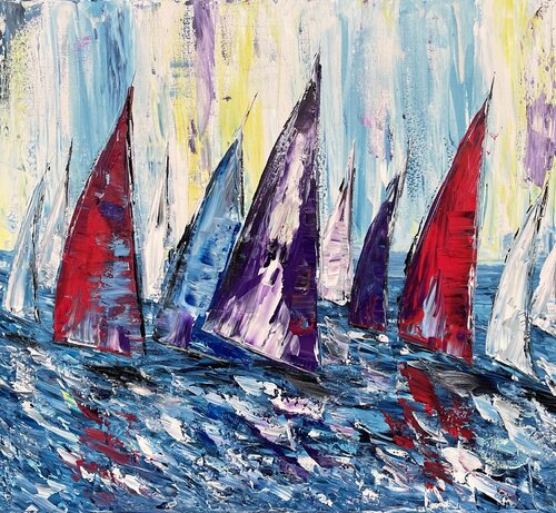 Sailing / Regatta 349 by Olya Jonas, Painting for Sale on Select
