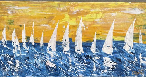 Sailing/ Segelschiffe 754 by Olya Jonas, Painting for Sale on Select