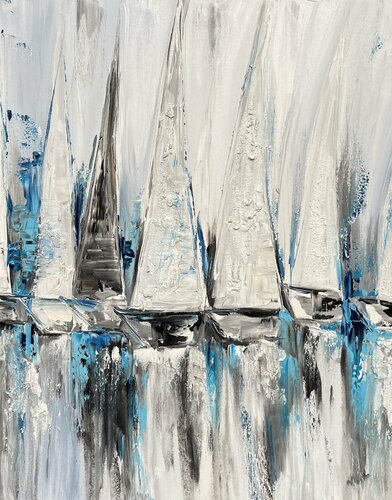 Segelboote / ocean / sailboat 462 by Olya Jonas, Painting for Sale on Select