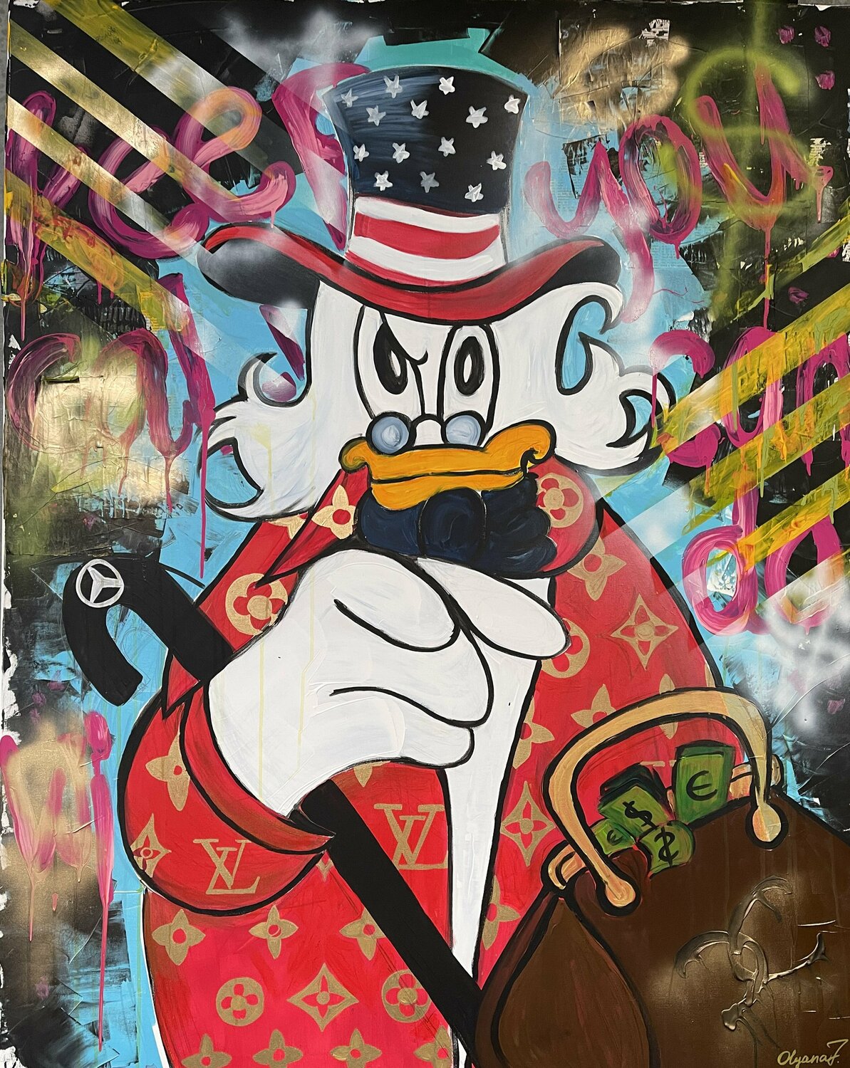 Dagobert / Scrooge McDuck Olya Jonas Original painting for sale