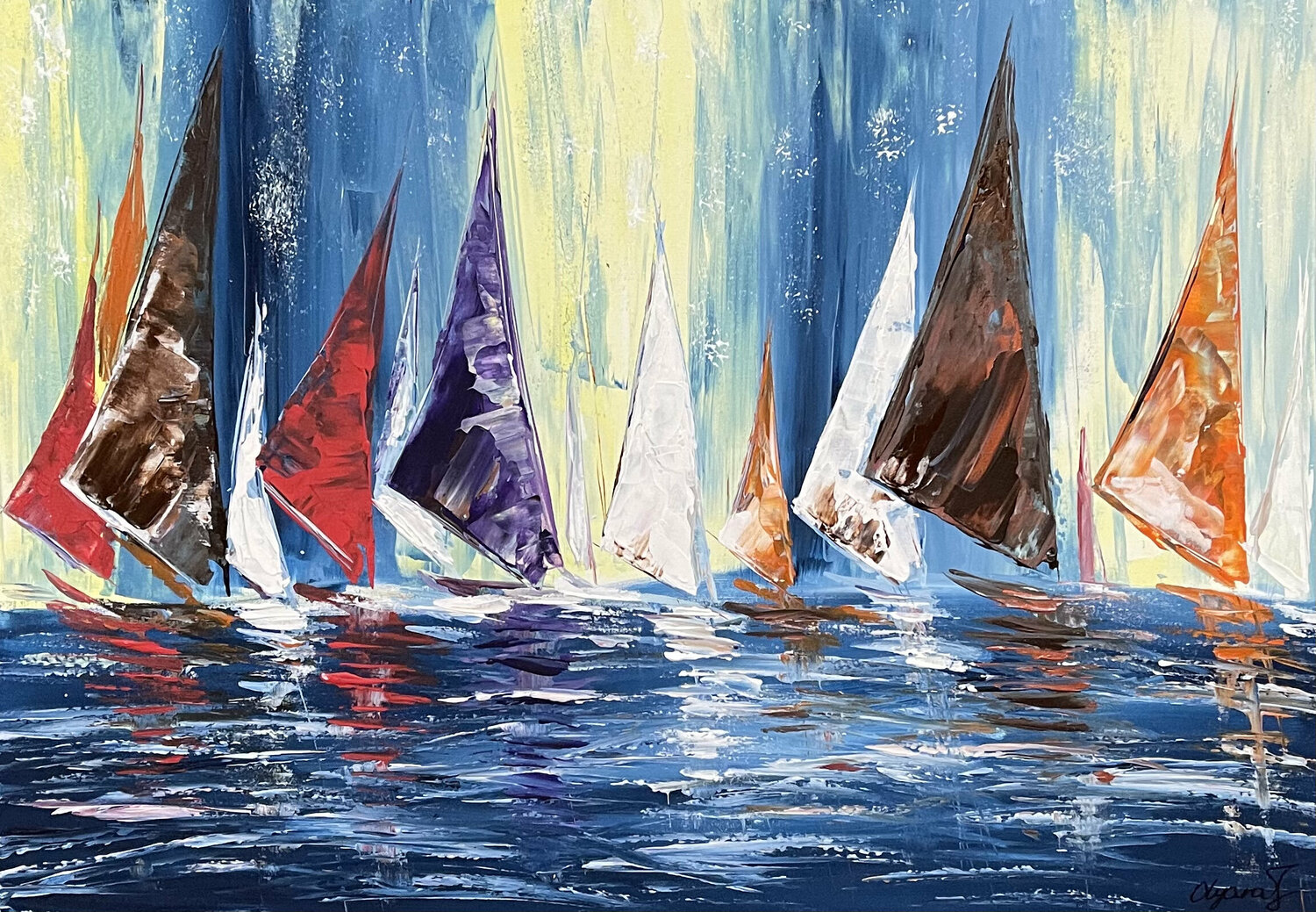 Segelschiffe 3 Olya Jonas Original painting for sale