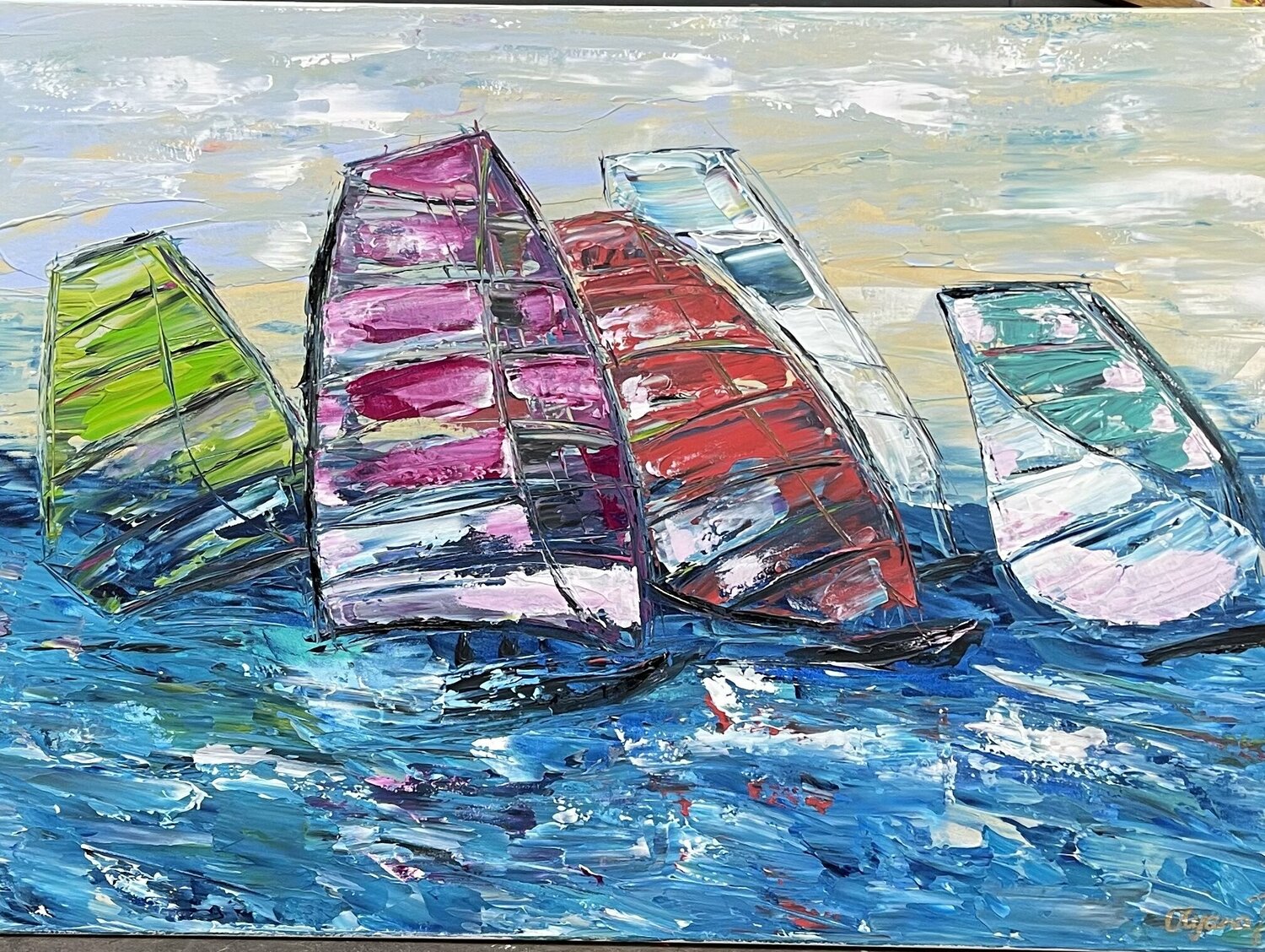 windsurfing  278 Olya Jonas Original painting for sale