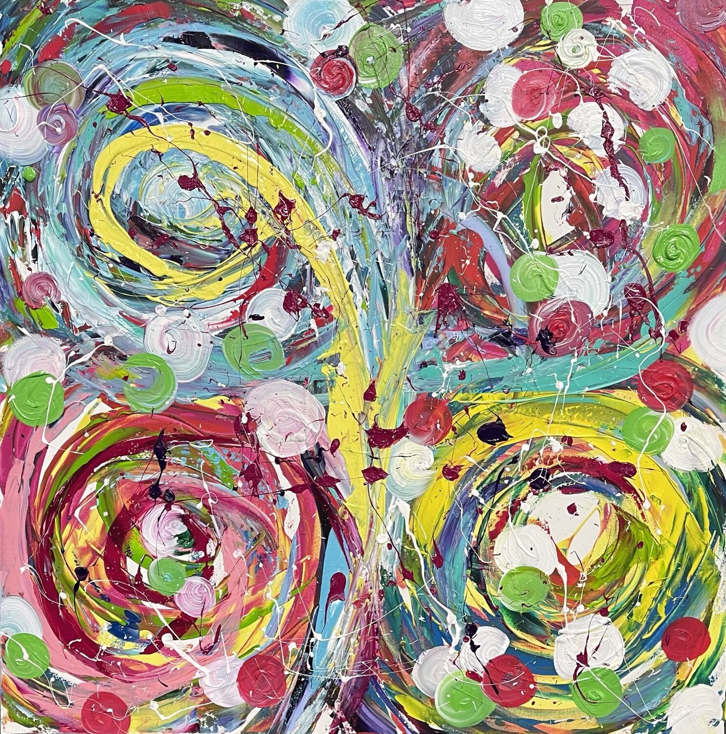 happy whirlwind 437 Olya Jonas Original painting for sale