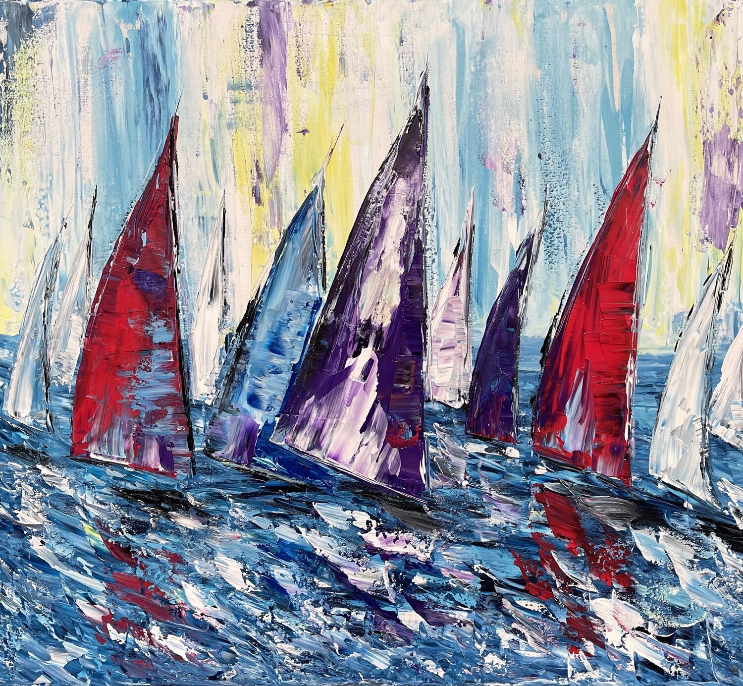 Sailing / Regatta 349 Olya Jonas Original painting for sale