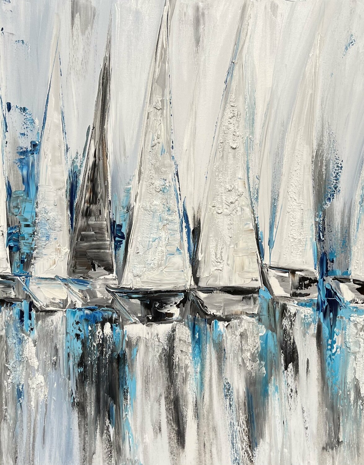 Segelboote / ocean / sailboat 462 Olya Jonas Original painting for sale