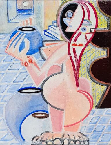 Donna al Terrazzo Code AC008FDM -  CHINA EDITION DIGITAL MAX by Alessandro Cardamone, Painting for Sale on Select
