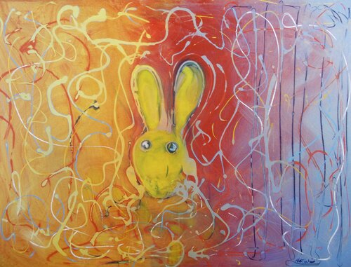 rabbit 1 by Nartana Thomas Holzweiler, Painting for Sale on Select