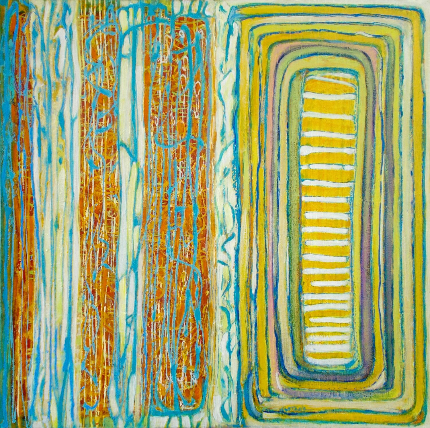 Untitled square Nartana Thomas Holzweiler Original painting for sale