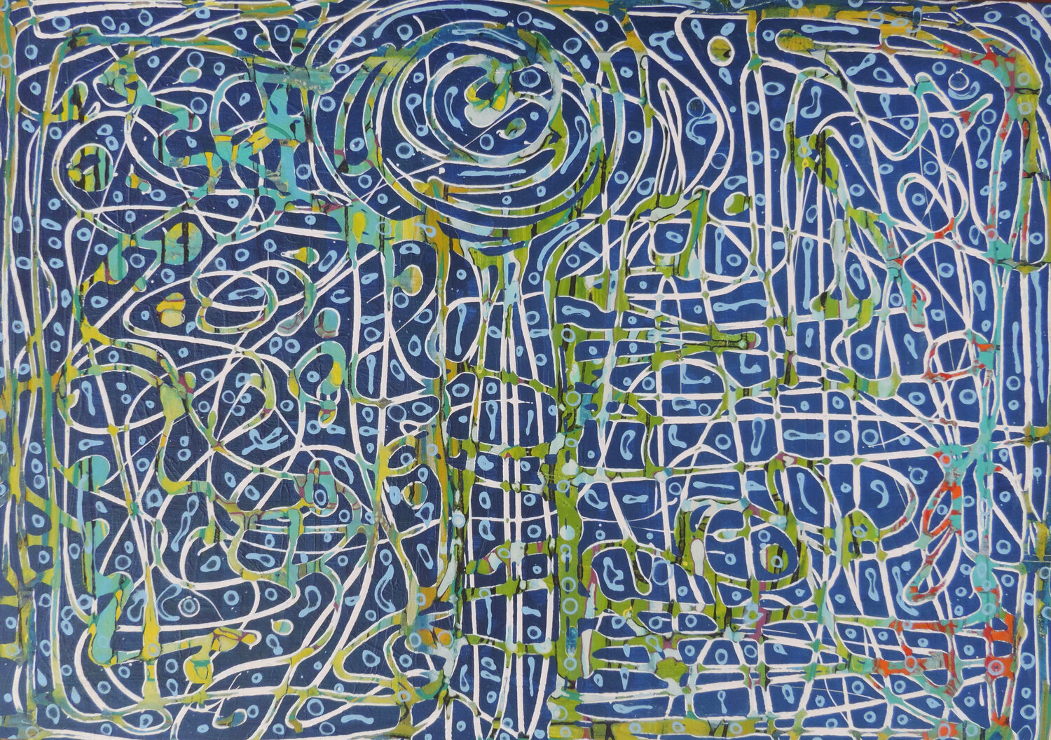 ethnic blues Nartana Thomas Holzweiler Original painting for sale