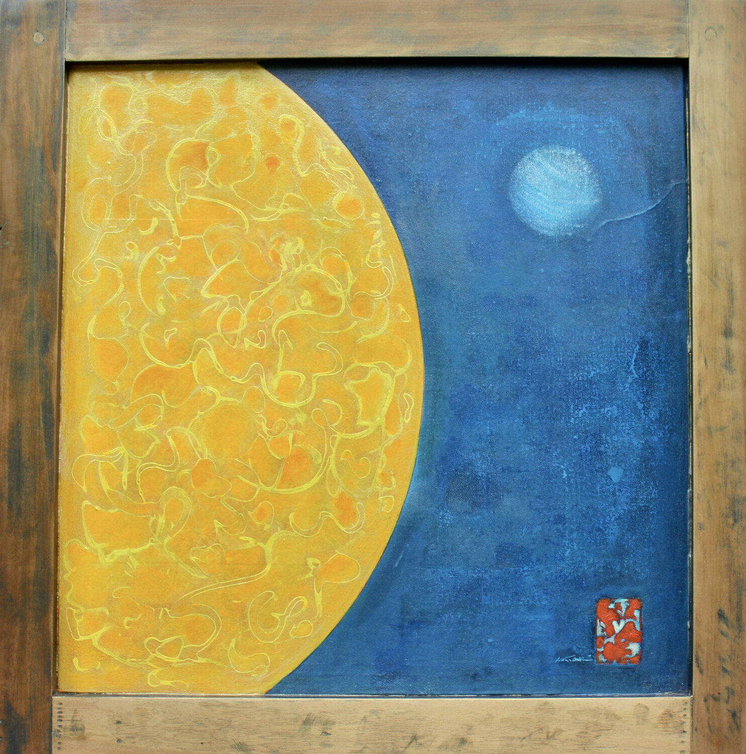 sUn and mOOn Nartana Thomas Holzweiler Original painting for sale