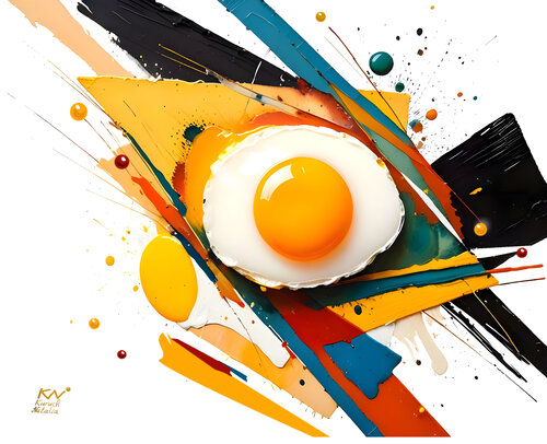 Dynamic Geometry of  Egg Yolk by Natalia Kuruch, Painting for Sale on Select