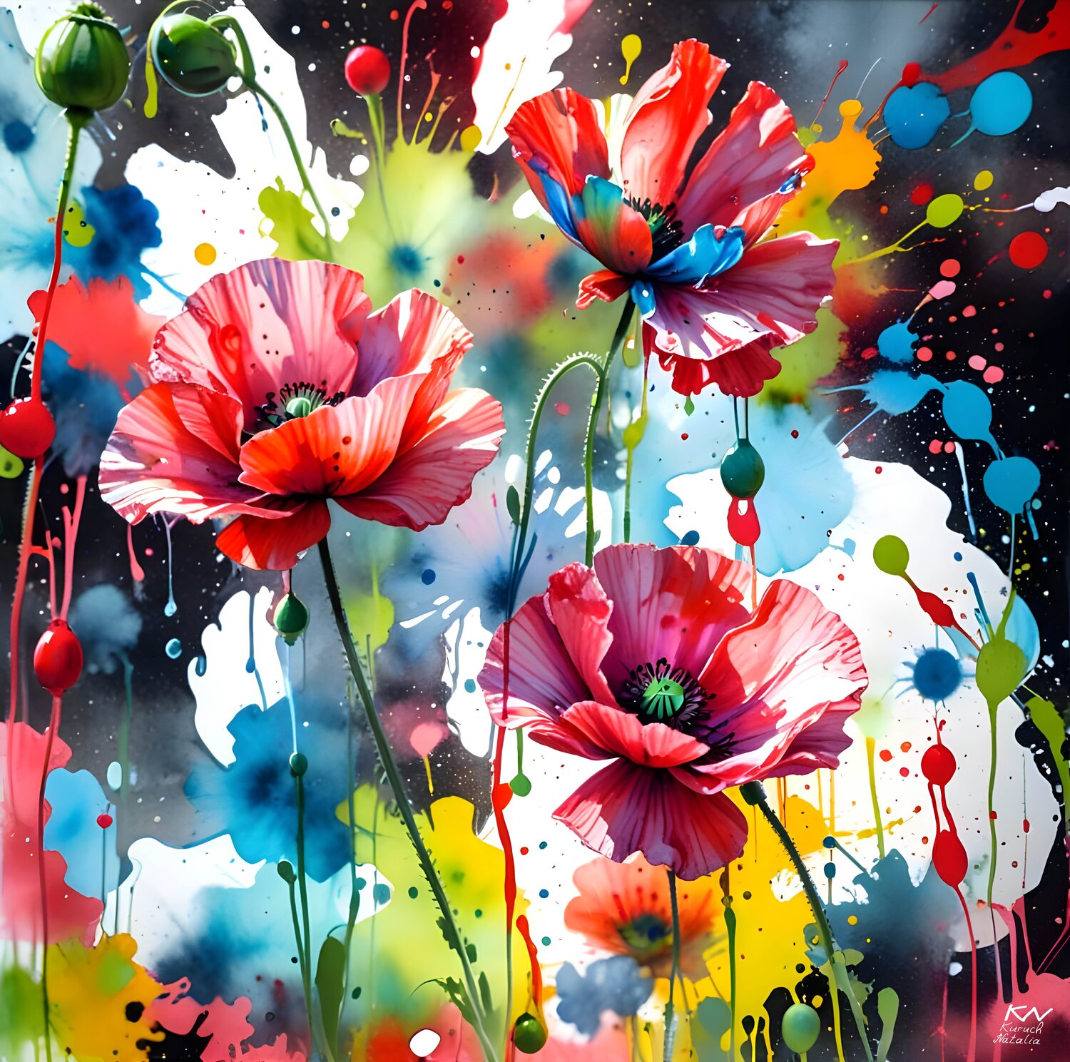 Flower Paradise Natalia Kuruch Original painting for sale